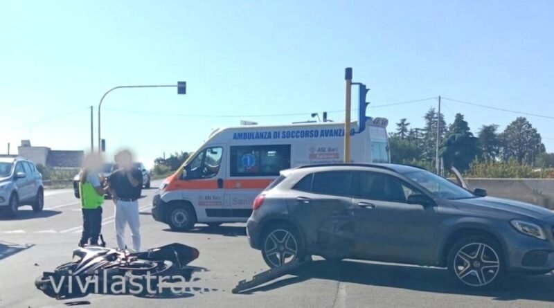 Scontro auto-moto sulla Gioia-Putignano. Ferito un centauro
